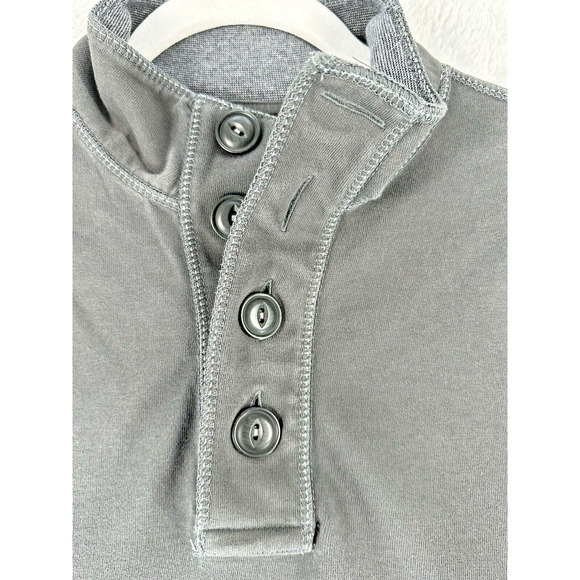 Casuals Roundtree & Yorke Men's L Gray Knit Button Pullover Sweater Henley Winte - Picture 4 of 13